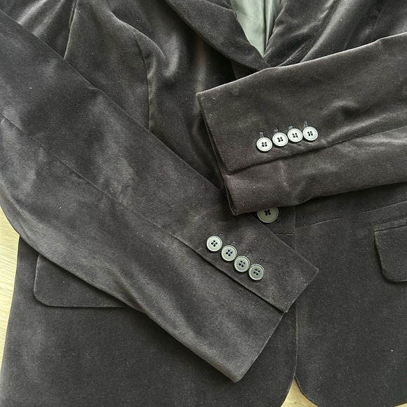 New York & Co. Stretch Navy‎ Blue Velvet blazer  Womens Size 16 - Picture 3 of 12